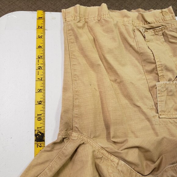 American Eagle Mens Y2K Ripstop Distressed Cargo Shorts Size 32 Beige Preppy - Picture 13 of 16